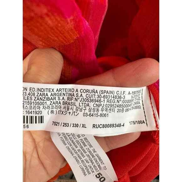 Zara V Neck Bead Appliques Tie Dye midi dress Blogger fav sz XL - Picture 11 of 12